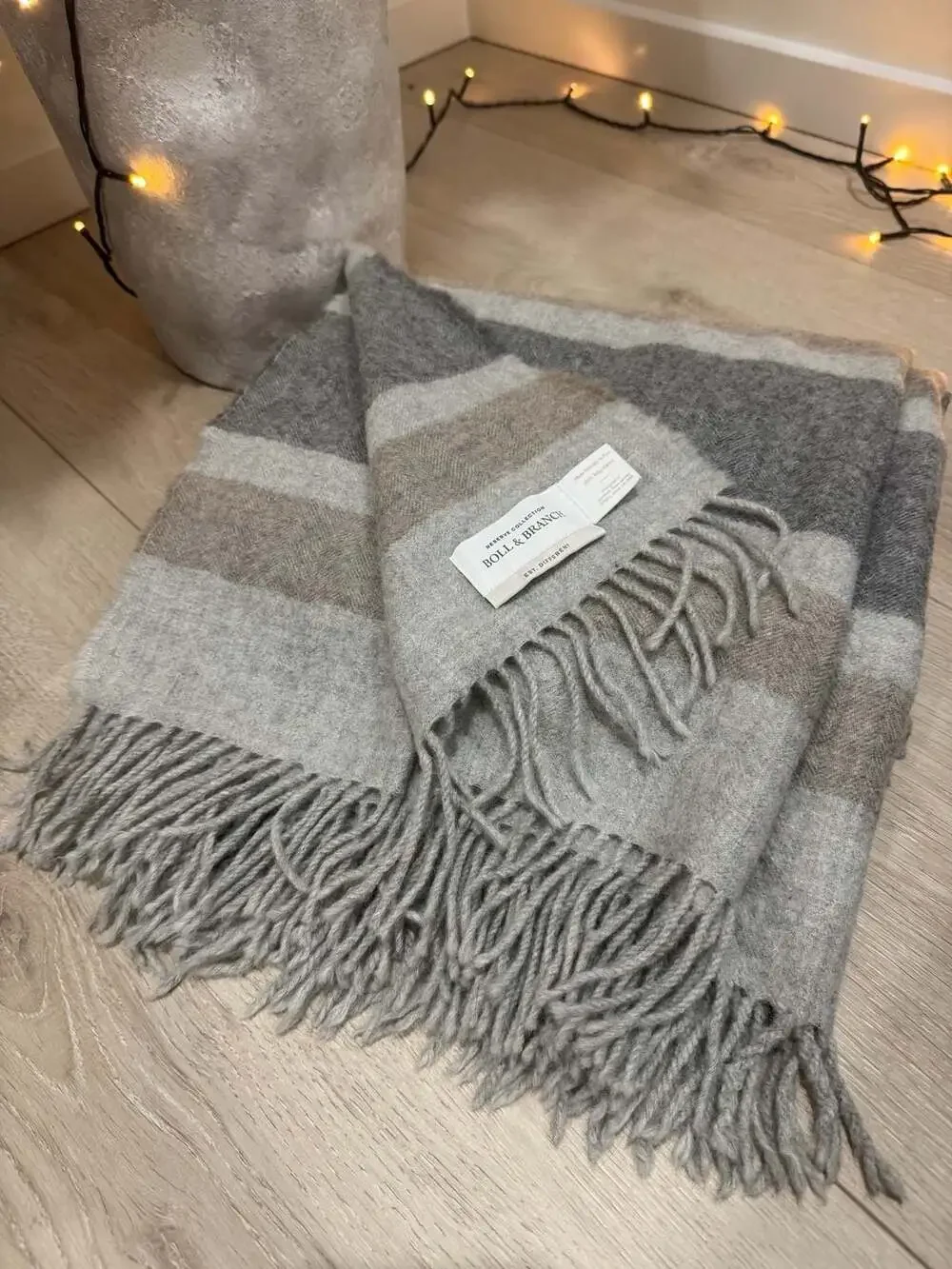 Boll & Branch Reserve Collection Stripe Baby Alpaca Throw Blanket